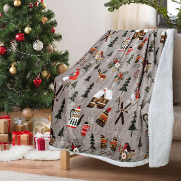 Christmas Sherpa Throw Blanket