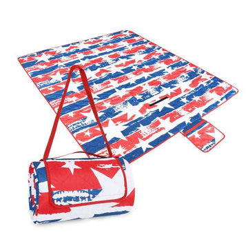 Quality Large Picnic Blanket 70" X 80" with USA Pattern Design