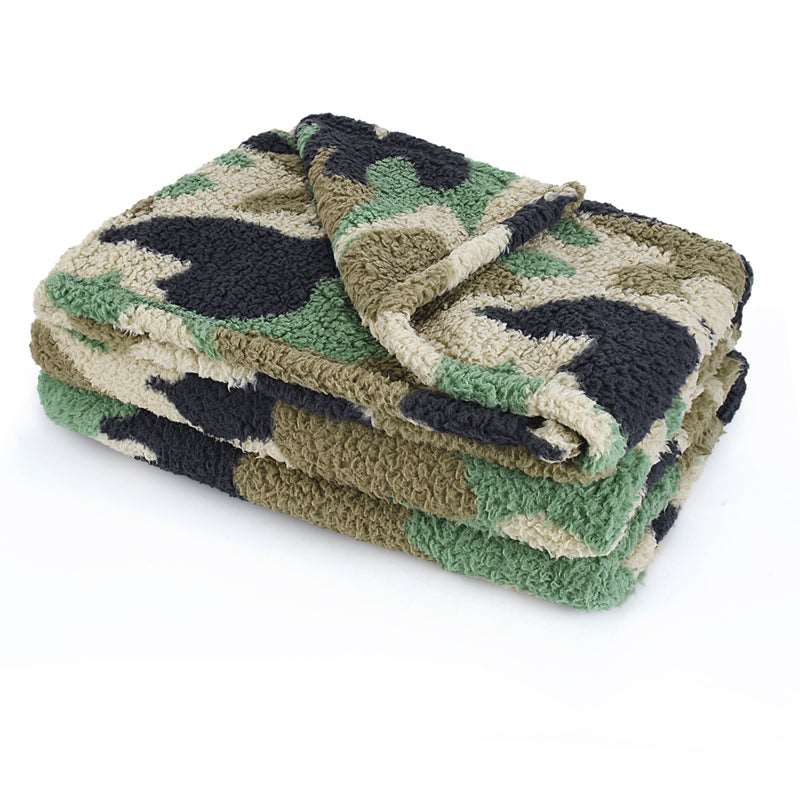 Camo Sherpa Summer Throw Blanket