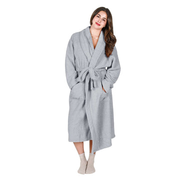 Premium Fluffy Plush Soft Robe for Women Grey