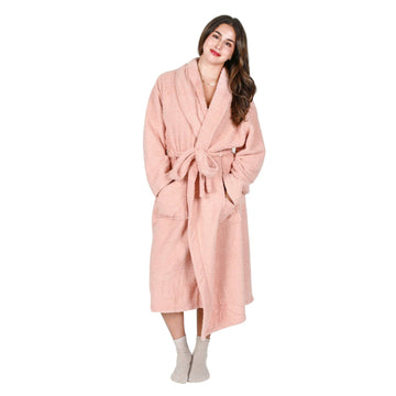 Premium Fluffy Plush Soft Robe for Women Pink